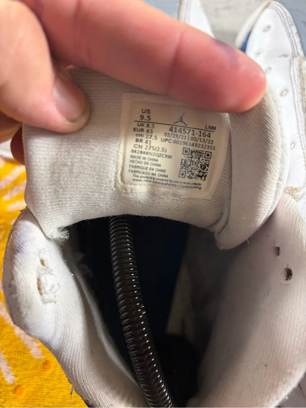 Jordan white leather
